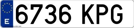 Ejemplo de matrícula española 6736 KPG