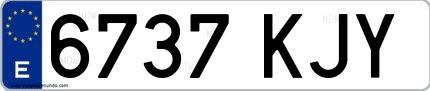 Ejemplo de matrícula española 6737 KJY