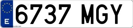 Ejemplo de matrícula española 6737 MGY