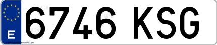 Ejemplo de matrícula española 6746 KSG
