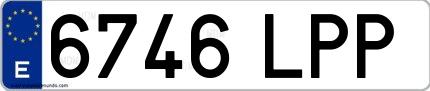 Ejemplo de matrícula española 6746 LPP