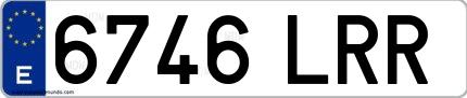 Ejemplo de matrícula española 6746 LRR