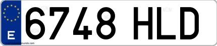 Ejemplo de matrícula española 6748 HLD