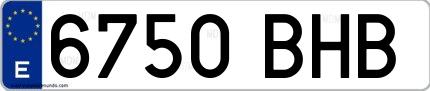 Ejemplo de matrícula española 6750 BHB