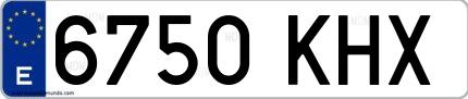 Ejemplo de matrícula española 6750 KHX