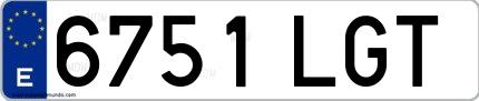 Ejemplo de matrícula española 6751 LGT