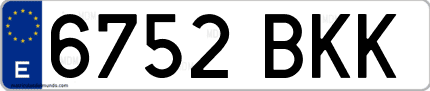 Ejemplo de matrícula de coche ordinaria 6752 BKK