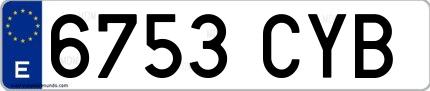 Ejemplo de matrícula española 6753 CYB