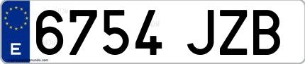 Ejemplo de matrícula española 6754 JZB