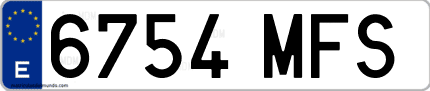 Ejemplo de matrícula de coche ordinaria 6754 MFS