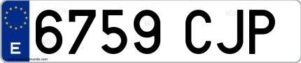 Ejemplo de matrícula española 6759 CJP