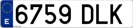 Ejemplo de matrícula española 6759 DLK