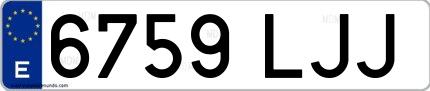 Ejemplo de matrícula española 6759 LJJ