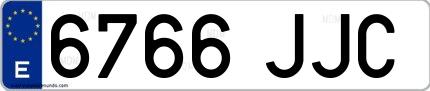 Ejemplo de matrícula española 6766 JJC