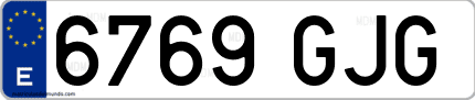 Ejemplo de matrícula de coche ordinaria 6769 GJG