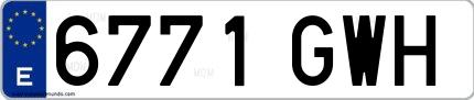 Ejemplo de matrícula española 6771 GWH