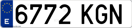 Ejemplo de matrícula de coche ordinaria 6772 KGN