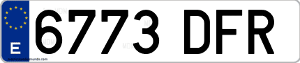Ejemplo de matrícula de coche ordinaria 6773 DFR