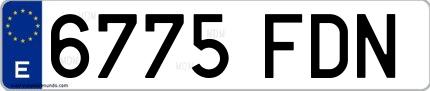 Ejemplo de matrícula española 6775 FDN