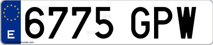Ejemplo de matrícula de coche ordinaria 6775 GPW