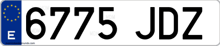 Ejemplo de matrícula de coche ordinaria 6775 JDZ