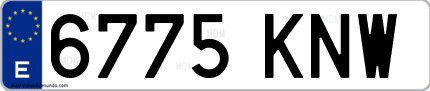 Ejemplo de matrícula de coche ordinaria 6775 KNW