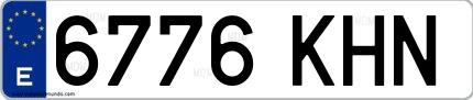 Ejemplo de matrícula española 6776 KHN