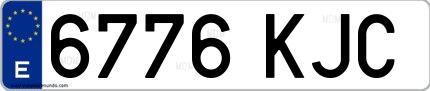 Ejemplo de matrícula española 6776 KJC
