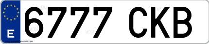 Ejemplo de matrícula española 6777 CKB