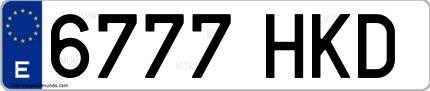 Ejemplo de matrícula española 6777 HKD