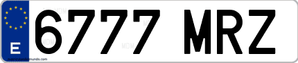 Ejemplo de matrícula de coche ordinaria 6777 MRZ