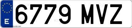 Ejemplo de matrícula española 6779 MVZ