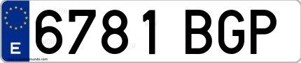 Ejemplo de matrícula española 6781 BGP