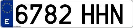 Ejemplo de matrícula española 6782 HHN