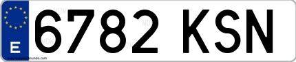 Ejemplo de matrícula española 6782 KSN
