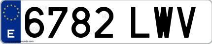 Ejemplo de matrícula española 6782 LWV