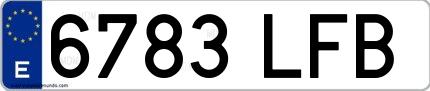 Ejemplo de matrícula española 6783 LFB
