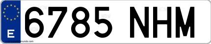 Ejemplo de matrícula española 6785 NHM