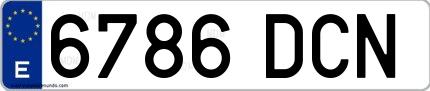 Ejemplo de matrícula española 6786 DCN