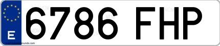 Ejemplo de matrícula española 6786 FHP