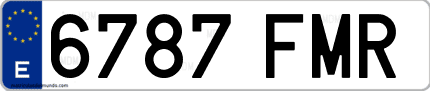 Ejemplo de matrícula de coche ordinaria 6787 FMR