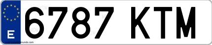 Ejemplo de matrícula española 6787 KTM
