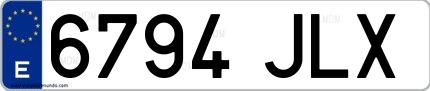 Ejemplo de matrícula española 6794 JLX