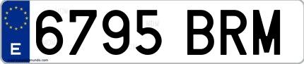 Ejemplo de matrícula española 6795 BRM