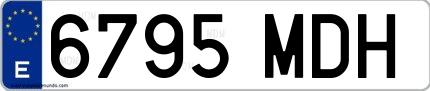 Ejemplo de matrícula española 6795 MDH
