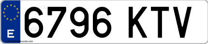 Ejemplo de matrícula de coche ordinaria 6796 KTV
