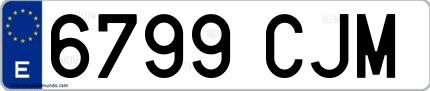 Ejemplo de matrícula española 6799 CJM