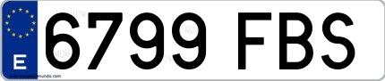 Ejemplo de matrícula española 6799 FBS