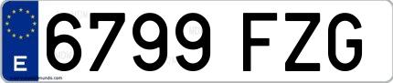 Ejemplo de matrícula española 6799 FZG