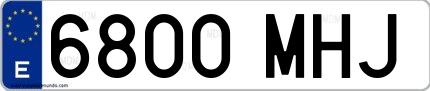 Ejemplo de matrícula española 6800 MHJ